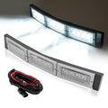 LED tractor light bar set with three rectangular lamps and black cable harness