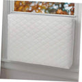 Beige quilted indoor AC cover for window unit, rectangular, double-insulated look