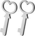 Pair of silver metal replacement keys with heart-shaped key heads