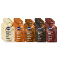 GU Energy gel sampler with multiple color-coded pouches, assorted flavors