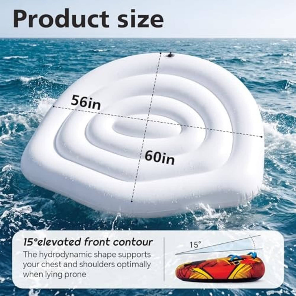 White towable tube replacement bladder with oval shape and raised coil air chamber