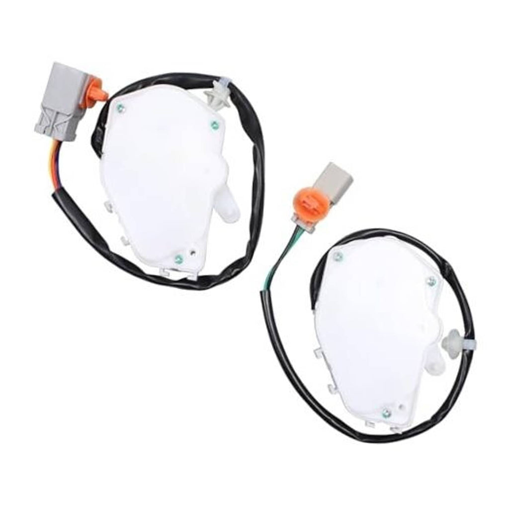 Door latch lock actuator kit with wiring harness, two white actuators