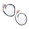 Door latch lock actuator kit with wiring harness, two white actuators