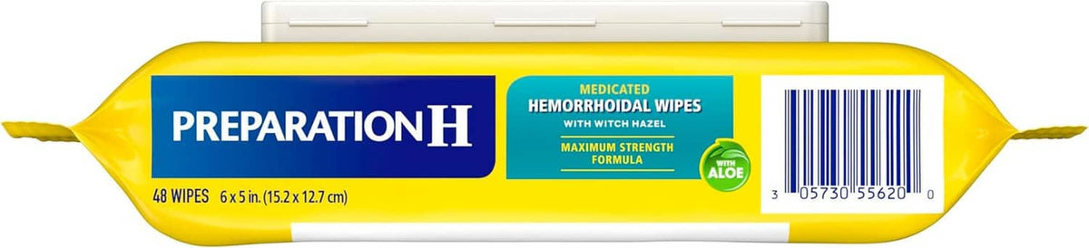 Preparation H medicated hemorrhoidal wipes pouch with 48 wipes count