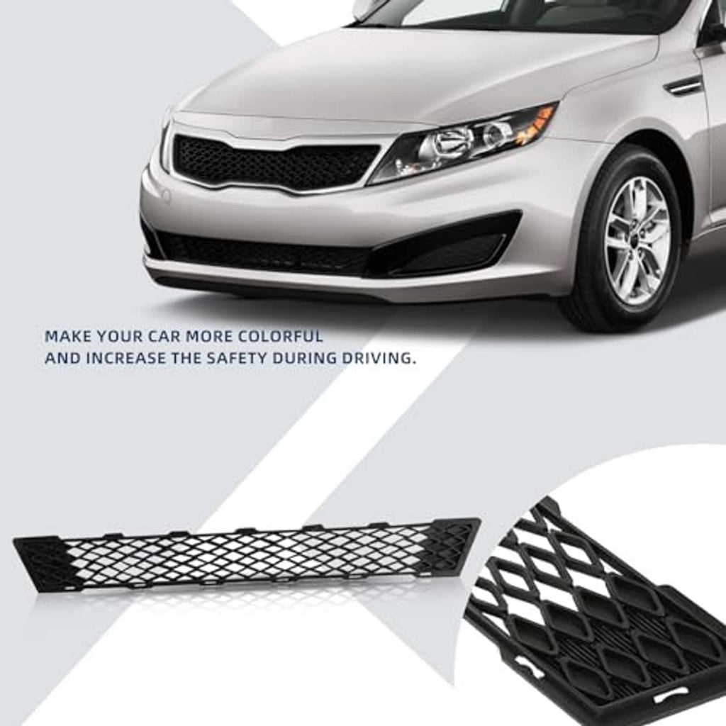 Front bumper lower grille insert, black lattice mesh, shown near vehicle front