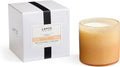 LAFCO signature candle in amber glass jar with white gift box and black ribbon stripe.