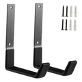 Large U-shaped steel wall hook with black rubber-coated base and mounting holes