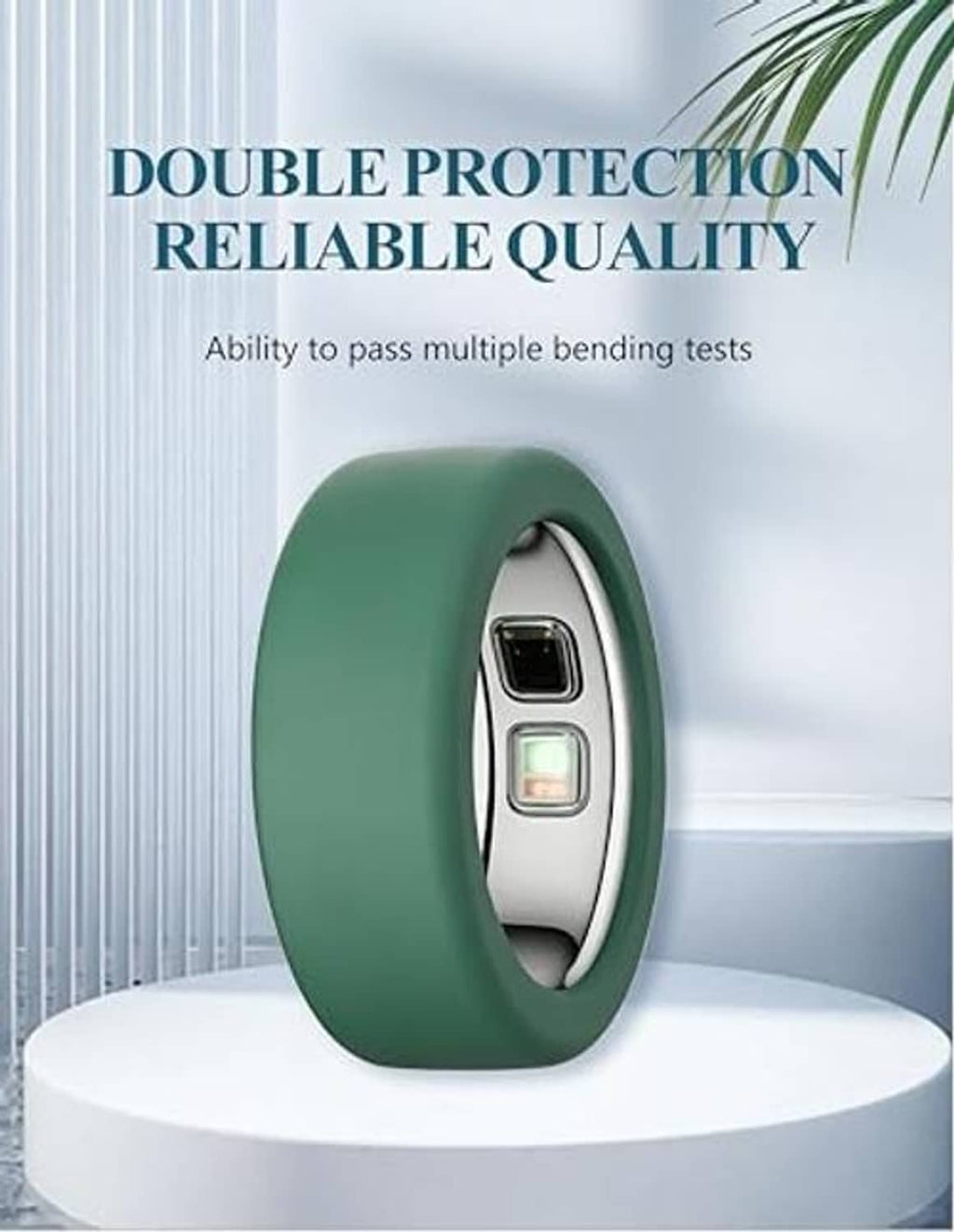 Dark green translucent silicone ring cover with exposed sensor light window