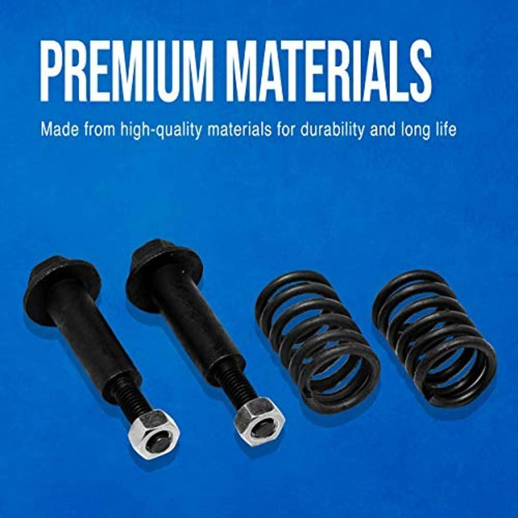 Exhaust bolt and coil spring hardware set with two bolts and two springs