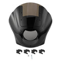 Black front fairing with smoke windshield and round headlight cutout, plus mounting clips