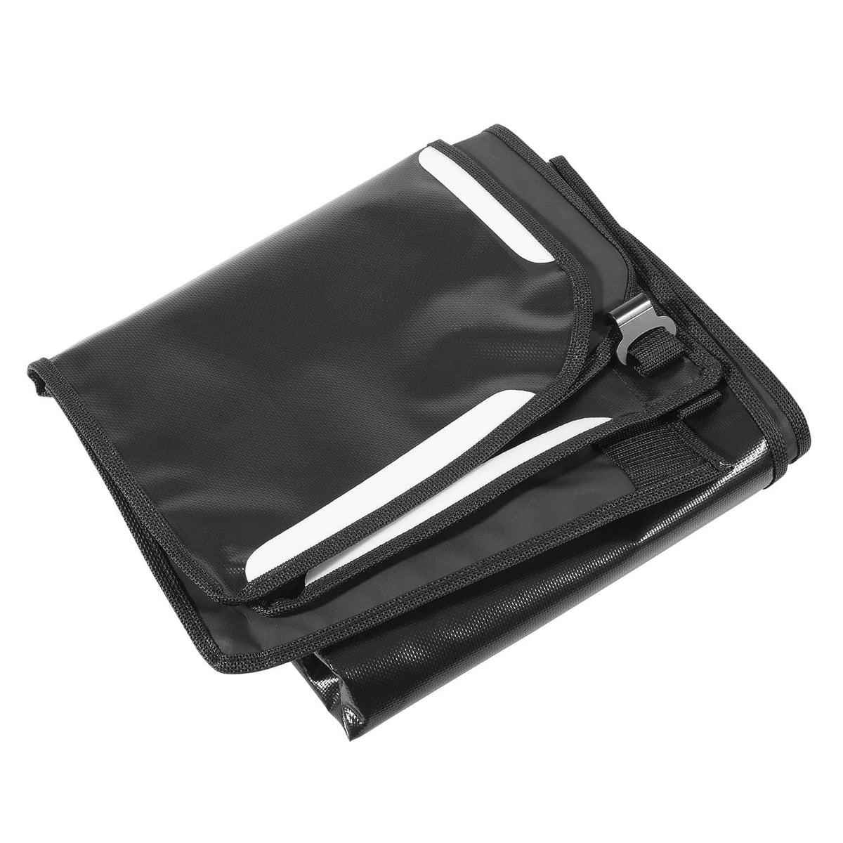 Rolled black storage case with zipper and straps for tonneau cover
