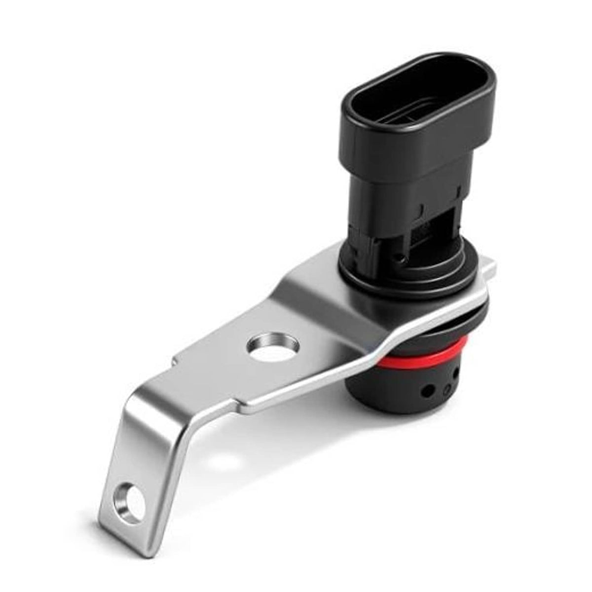 Crankshaft position sensor with metal bracket and black electrical connector