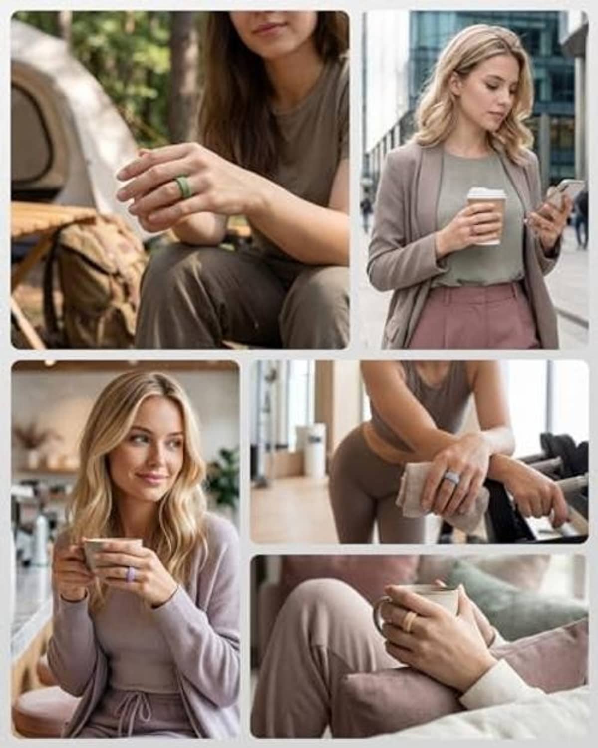 Silicone ring cover worn on a finger with everyday styling, smooth protective fit