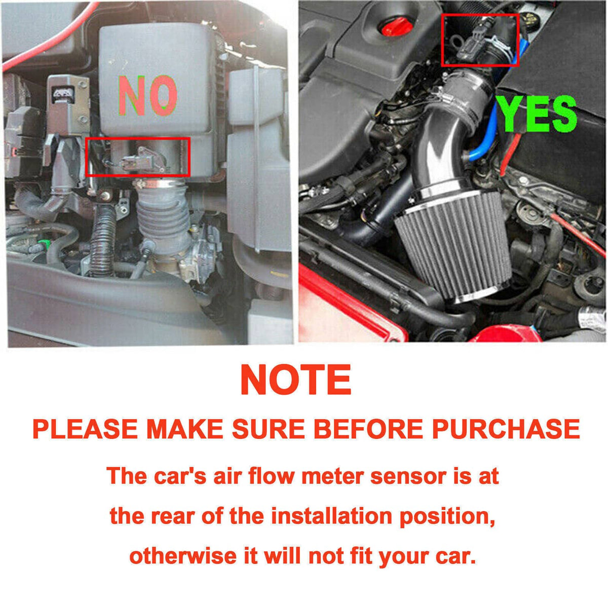 Installed cold air intake kit with cone air filter and blue silicone hose in engine bay