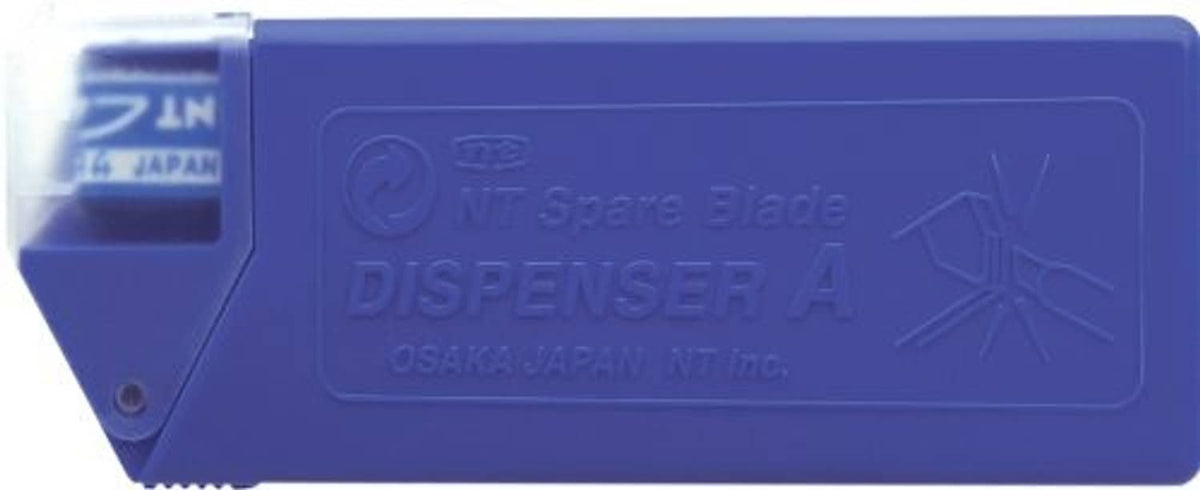 Blue NT spare blade dispenser for snap-off blades, labeled DISPENSER A