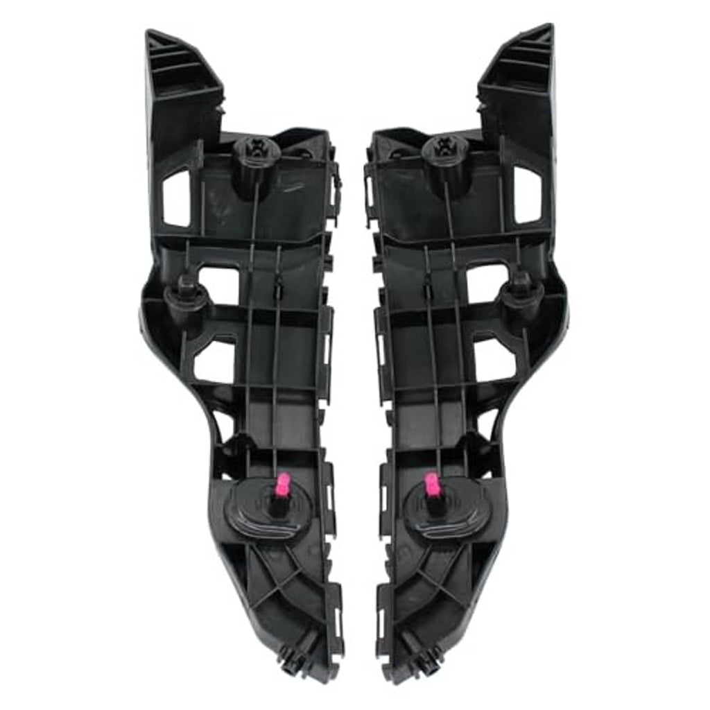 Front bumper bracket mount, black plastic left/right pair, rear view with pink fastener tips