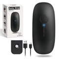 Black rechargeable electric can opener with auto-stop control and USB charging cables