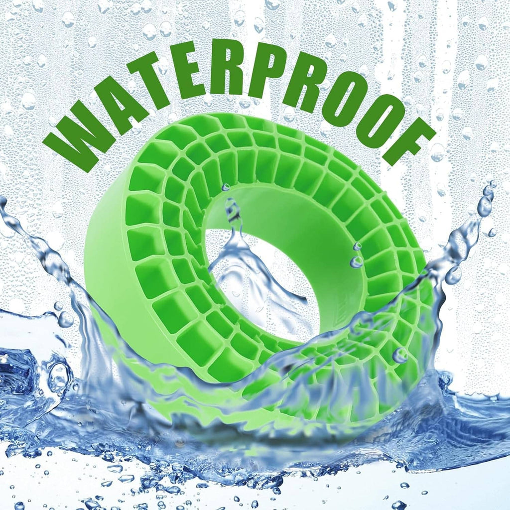 Green silicone rubber tire insert with honeycomb traction tread pattern