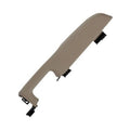 Beige front passenger door armrest cover with black mounting brackets