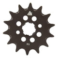 Black 14-tooth front sprocket with center bore and mounting holes