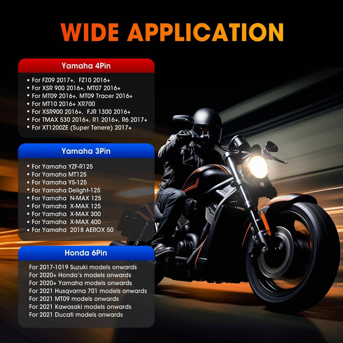 OBD2 adapter cable with red and black connectors for motorcycle diagnostics