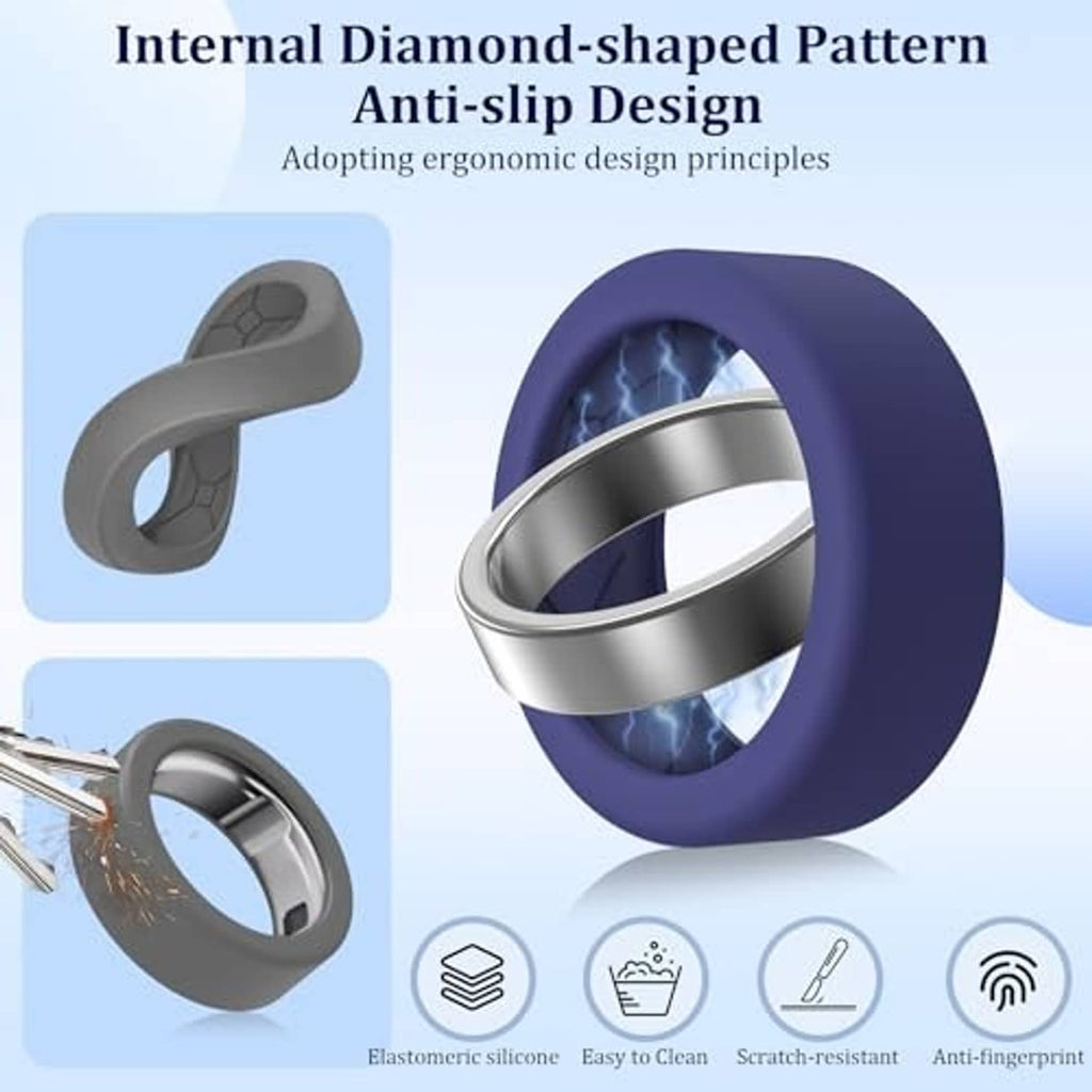 Single silicone ring cover with anti-slip diamond pattern and textured interior grip