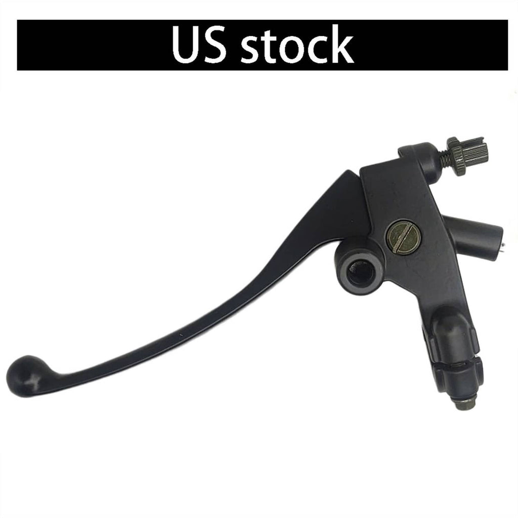 Left front brake lever for motorcycle, black lever with mounting clamp and pivot