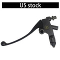 Left front brake lever for motorcycle, black lever with mounting clamp and pivot