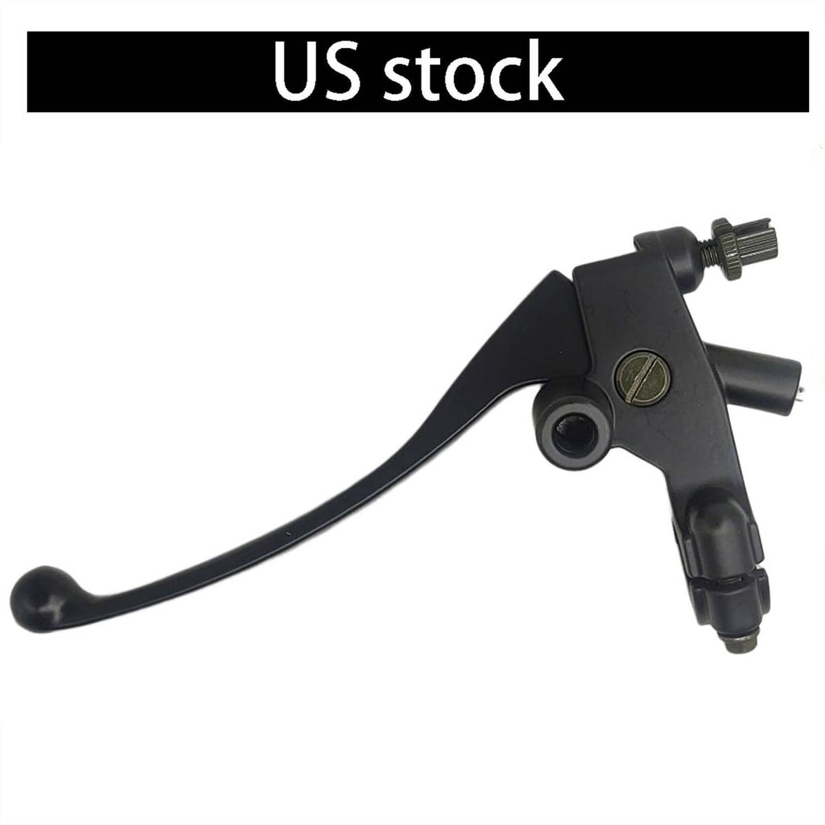 Left front brake lever for motorcycle, black lever with mounting clamp and pivot