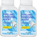 Two white plastic pipeline dredging agent bottles with blue label, 350 ml each