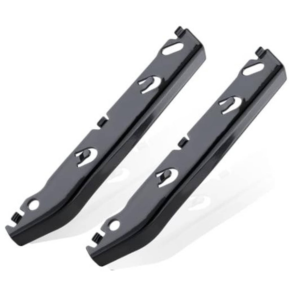 Front bumper bracket pair in black metal, left and right side mounts for BM 3