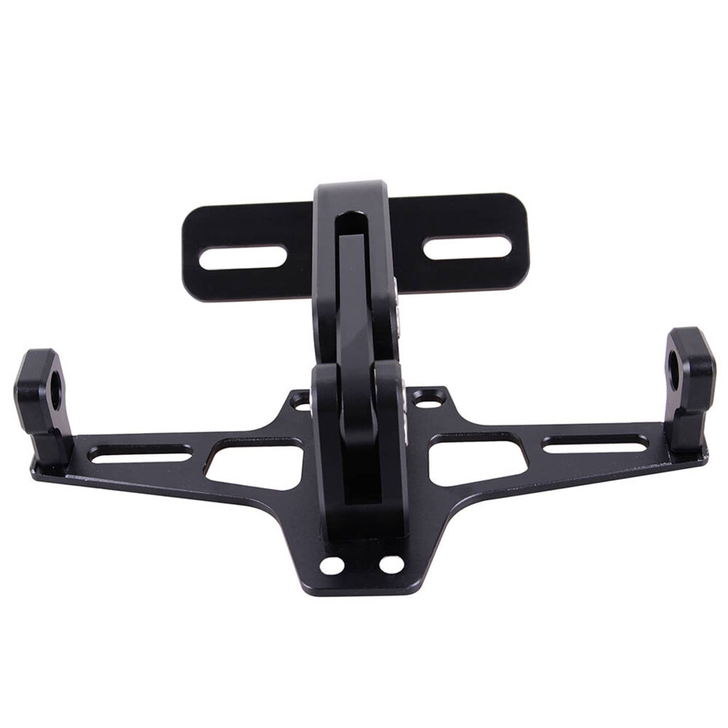 Black license plate mount bracket with mounting arms and central support