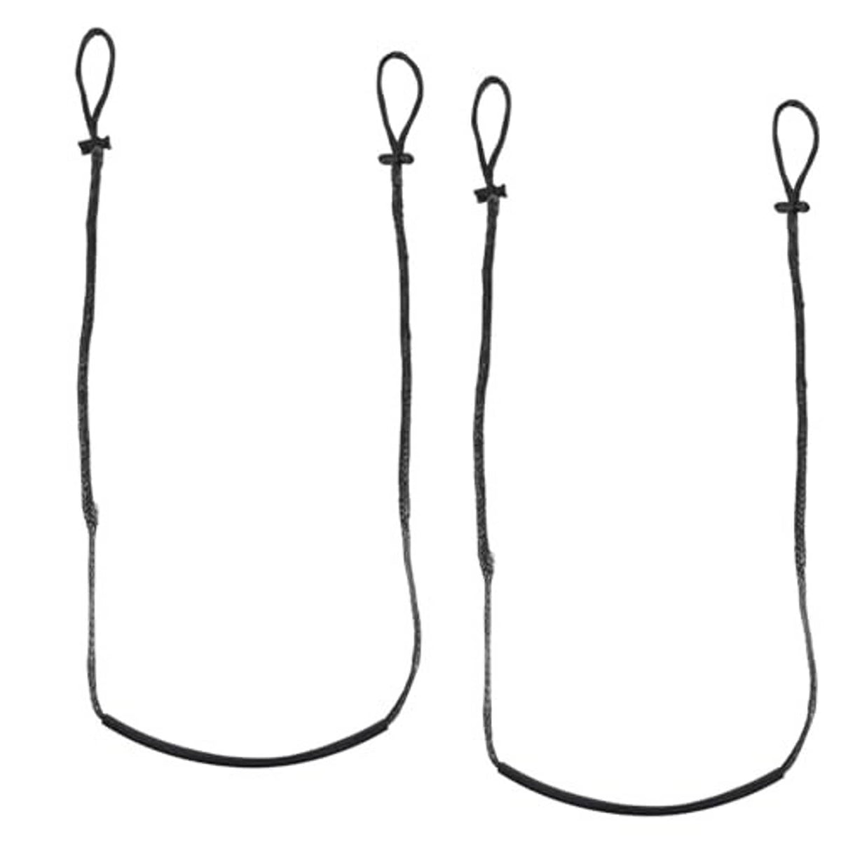 Braided rope climbing stick step aid with U-shaped loop and knotted rope end ties