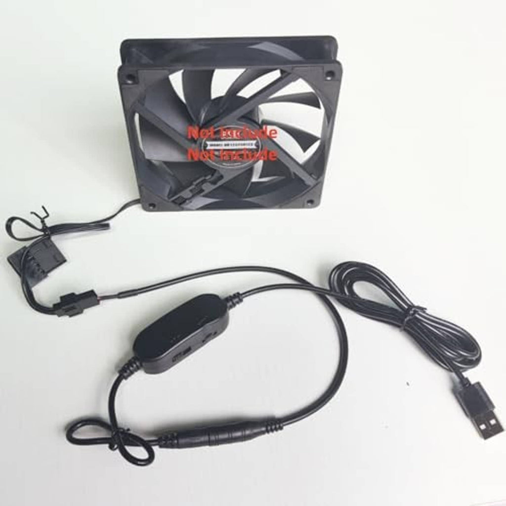 USB fan power adapter cables with inline speed controller and step-up connectors