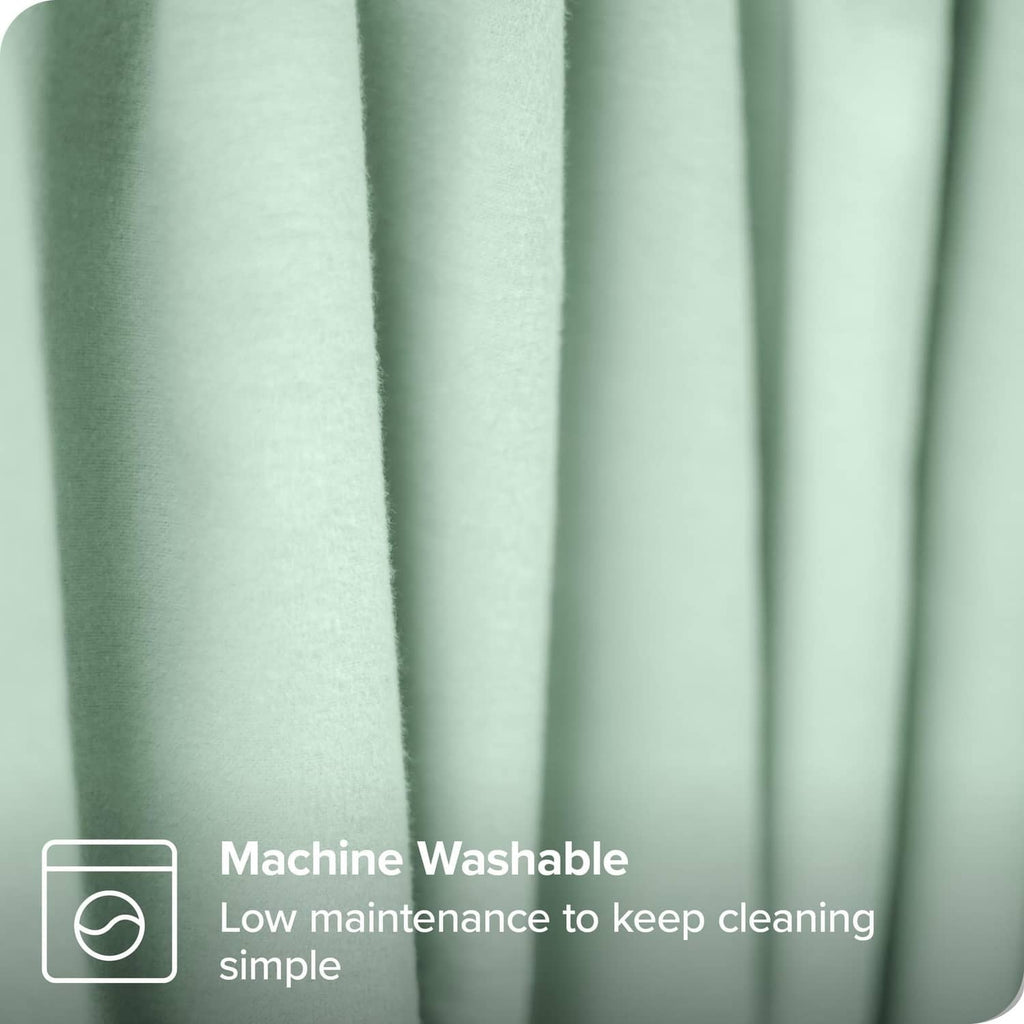 Mint green cotton flannel blanket with smooth fabric texture