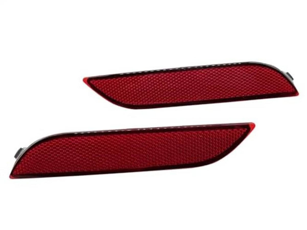 Red rear bumper reflector lenses, curved shape set