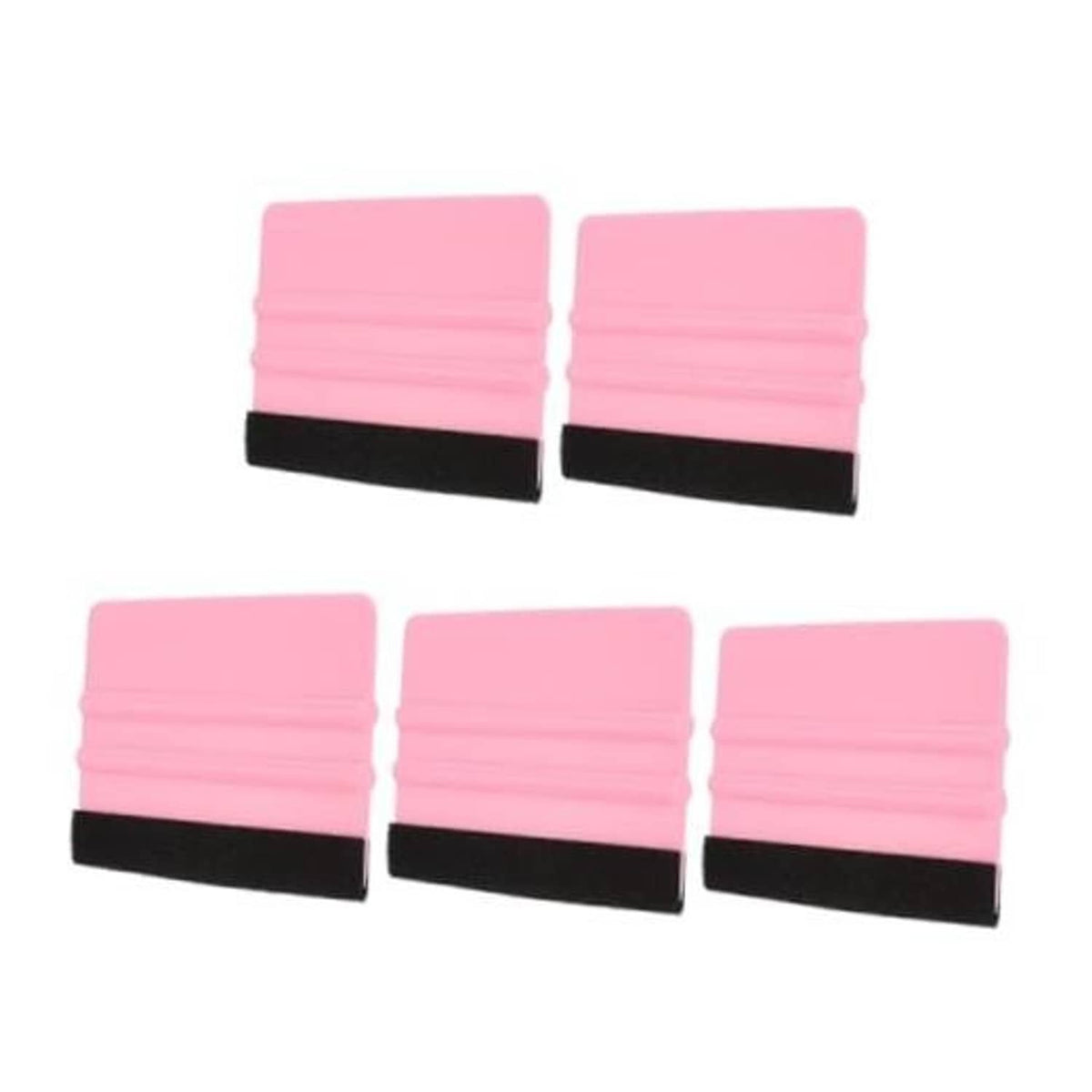 Pink felt-edge vinyl squeegee tool, 4-inch wide, black abrasive pad