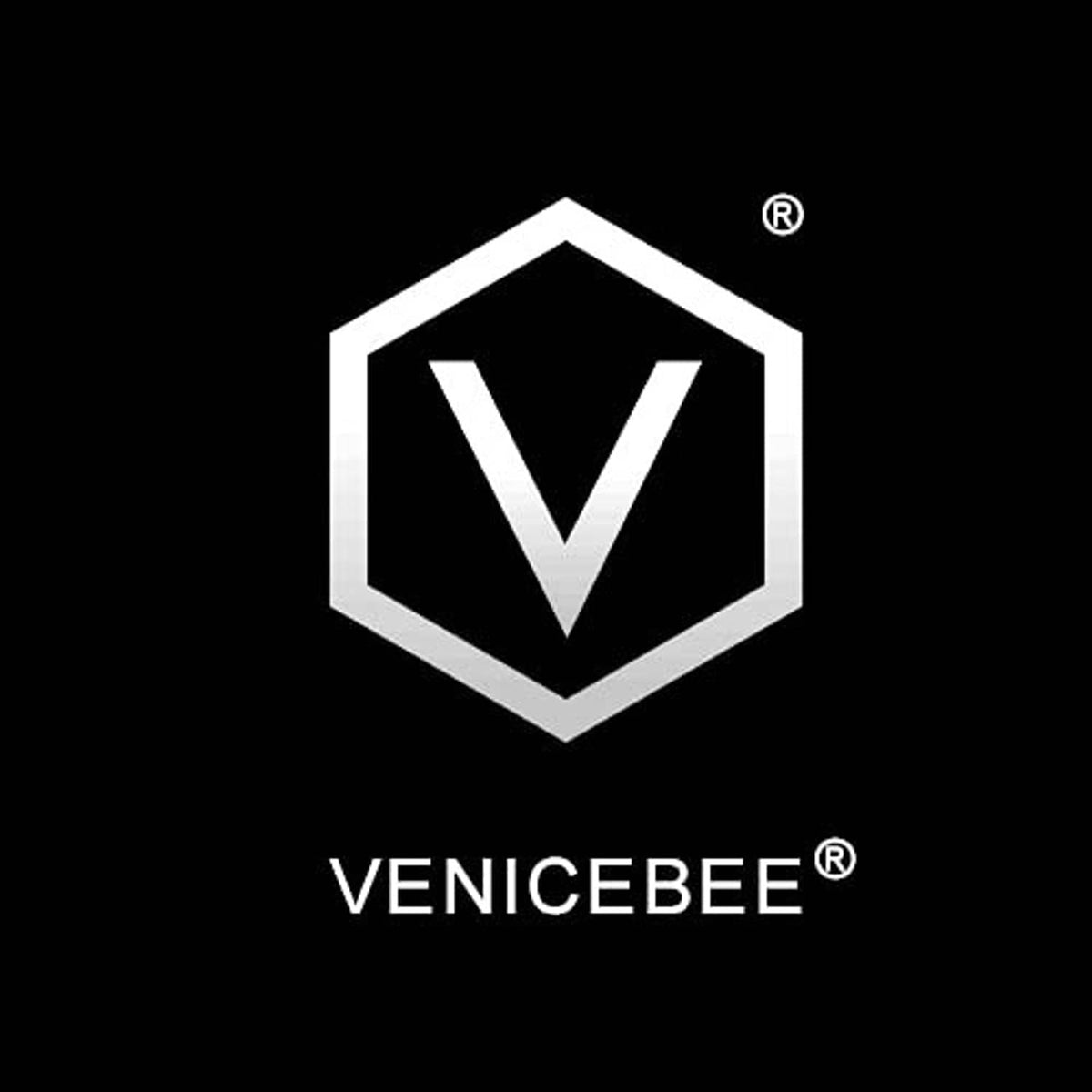 VENICEBEE® shield logo card in black with white emblem