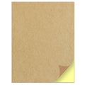 Kraft sticker paper sheet, square label with peel-corner backing visible