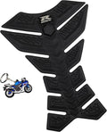 Black 3D rubber tank pad protector with textured grip nubs and central logo patch