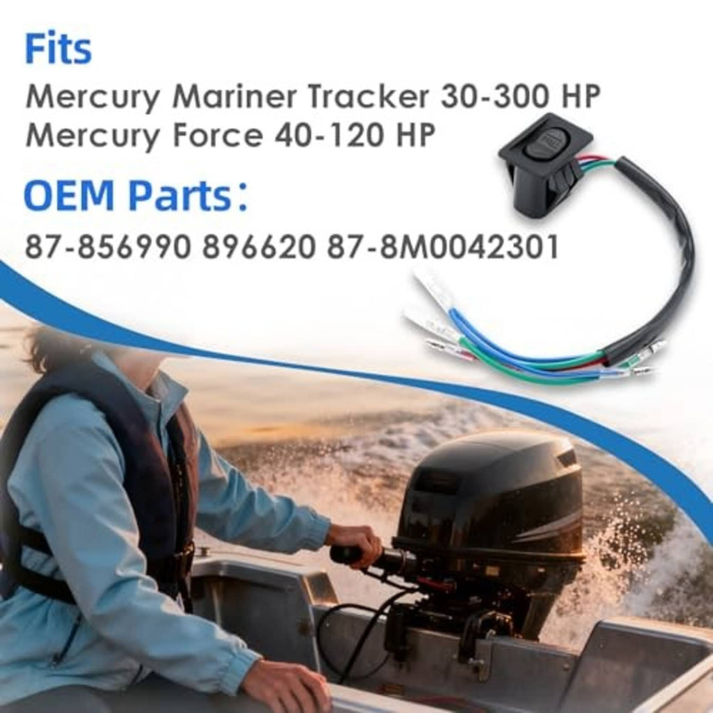 Trim tilt switch with attached wiring harness and connector leads