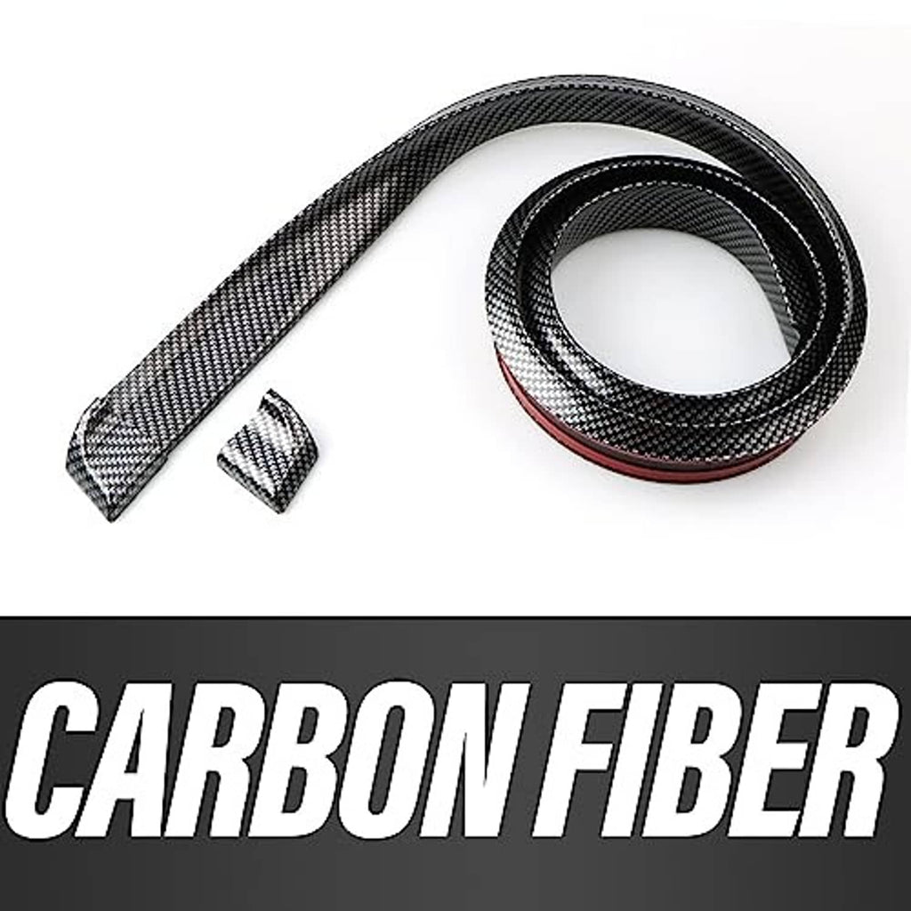 Carbon fiber spoiler trim strip set with two pieces and red underside edge