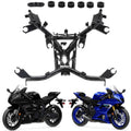 Black front upper cowling stay bracket with mounting brackets and curved arms