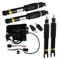 Air suspension strut pair with compressor and electrical harness, black metal components