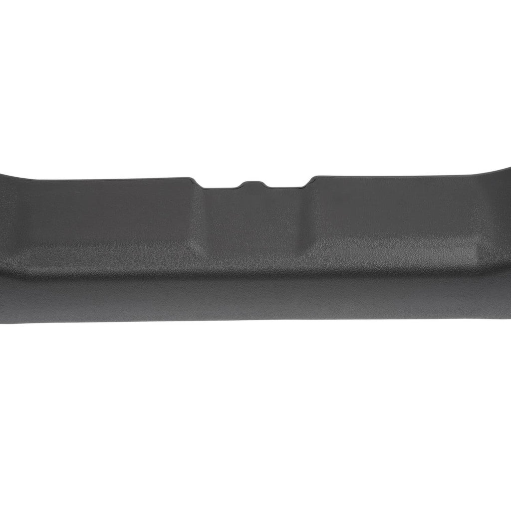 Dark gray rear bumper with central notch and evenly spaced molded details