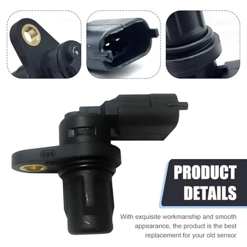 Camshaft position sensor with black body and gold mounting pin detail