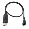 Braided USB to 4-pin adapter cable with USB-A plug and 4-pin connector