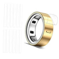 Clear TPU Oura Ring cover, gold-tone ring wrap with transparent protector film and strip pieces
