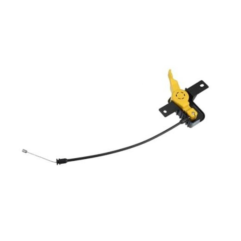 Hood release cable assembly with yellow latch lever and black cable