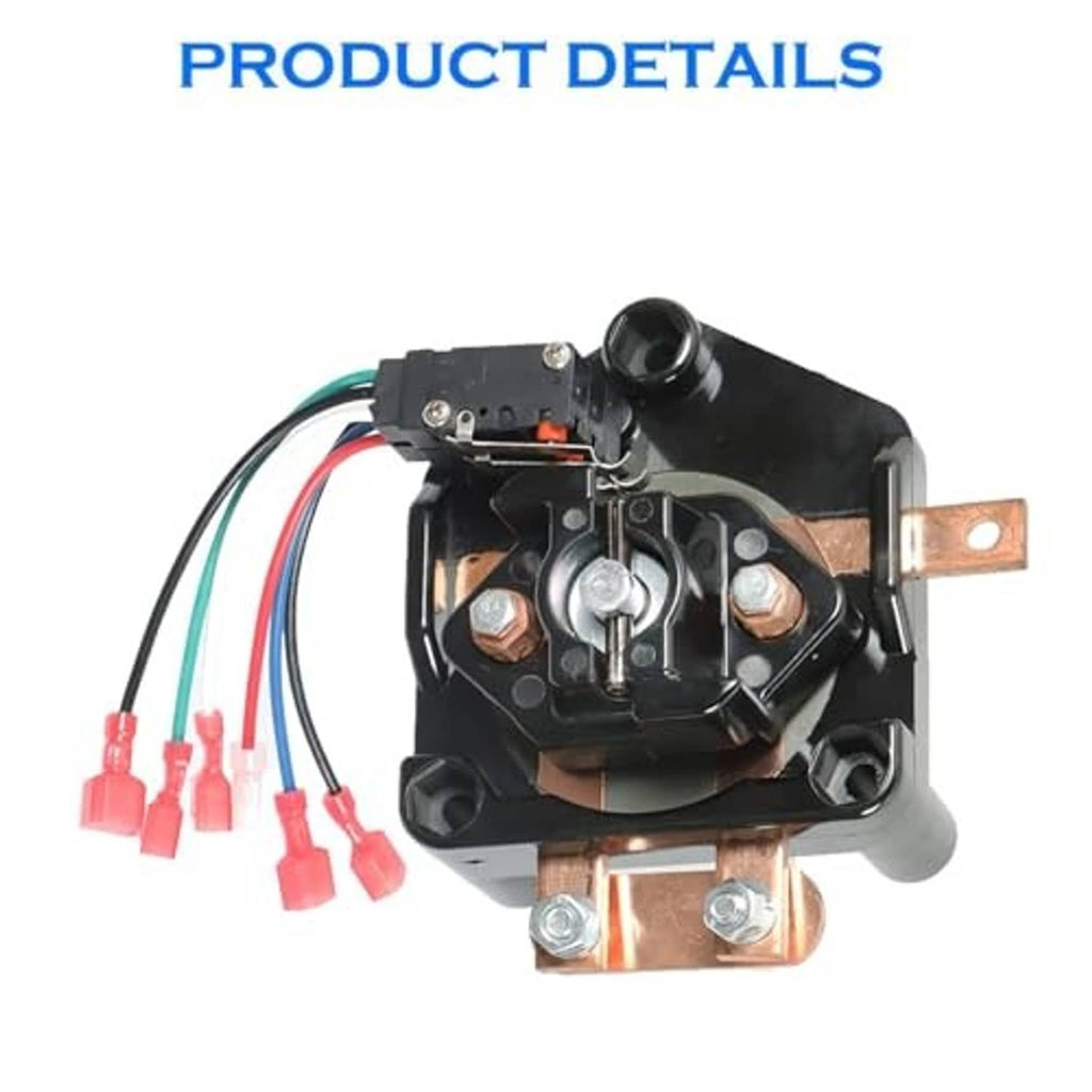 Forward/reverse golf cart switch assembly with black housing, copper straps, and multi-wire connector